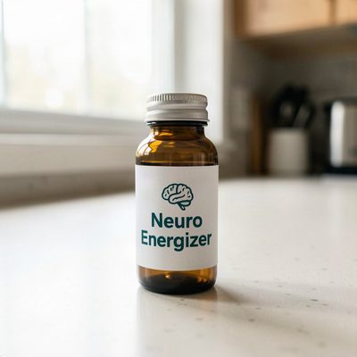 Neuro Energizer bottle on a kitchen counter